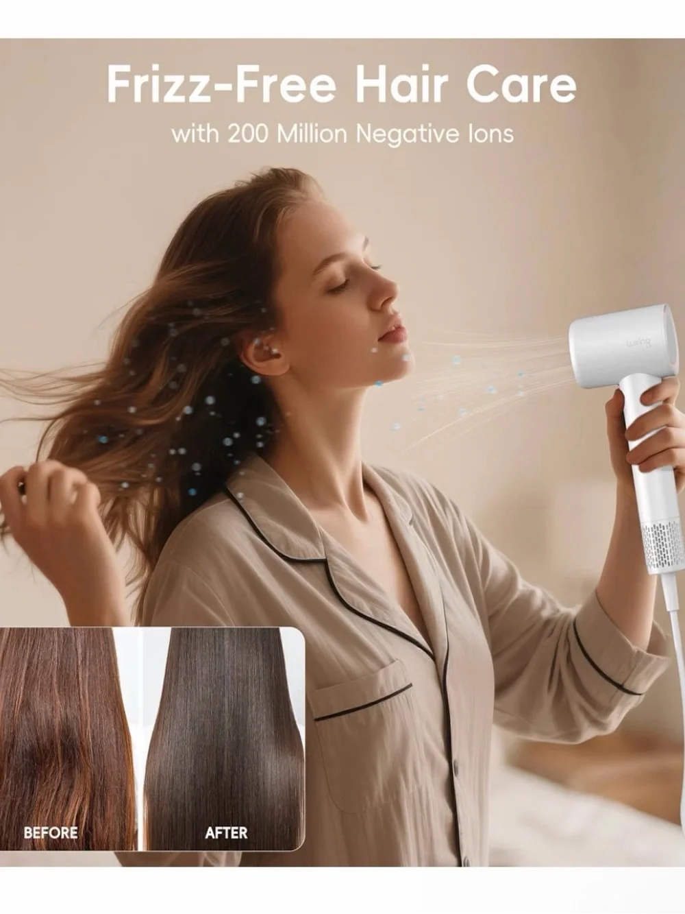 NEW! Luxing TurboLux Pearl White High Speed Hair Dryer with Diffuser